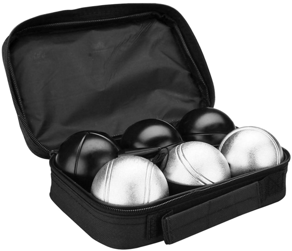 Petanque Balls Set of 6 Silver/black