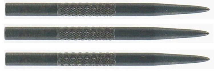 Bull's Knurled Grip Points Black 35mm – Steel Dart Points with Enhanced Grip