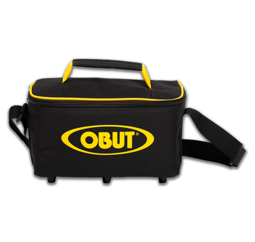 [p7645] Petanque Obut Reportertas zwart/geel 3 ballen