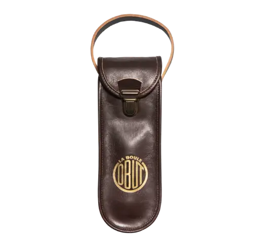 [p7646] Petanque Kastanjebruine leren tas