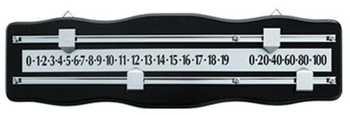 [p1119] Puntenbord Railscore 2 spelers Zwart/Zilver