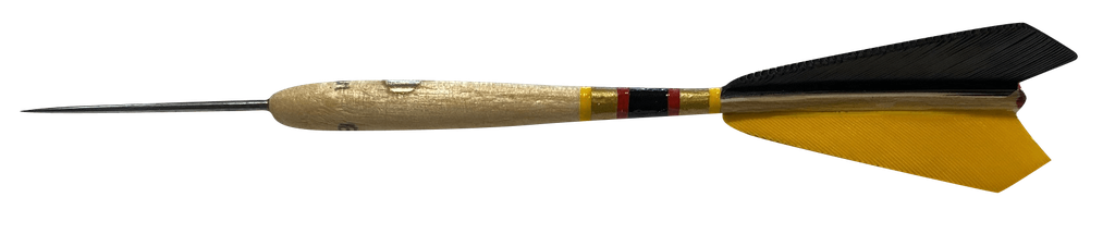 Pijltjes Belgische Vogelpik Hout 4st - zwart/geel/rood