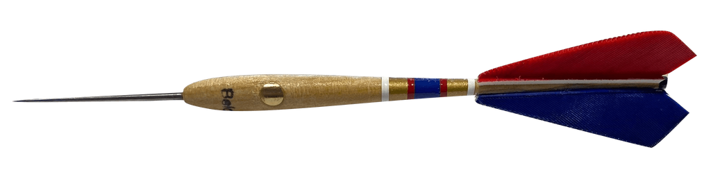 Pijltjes Belgische Vogelpik Hout 4st - blauw/wit/rood