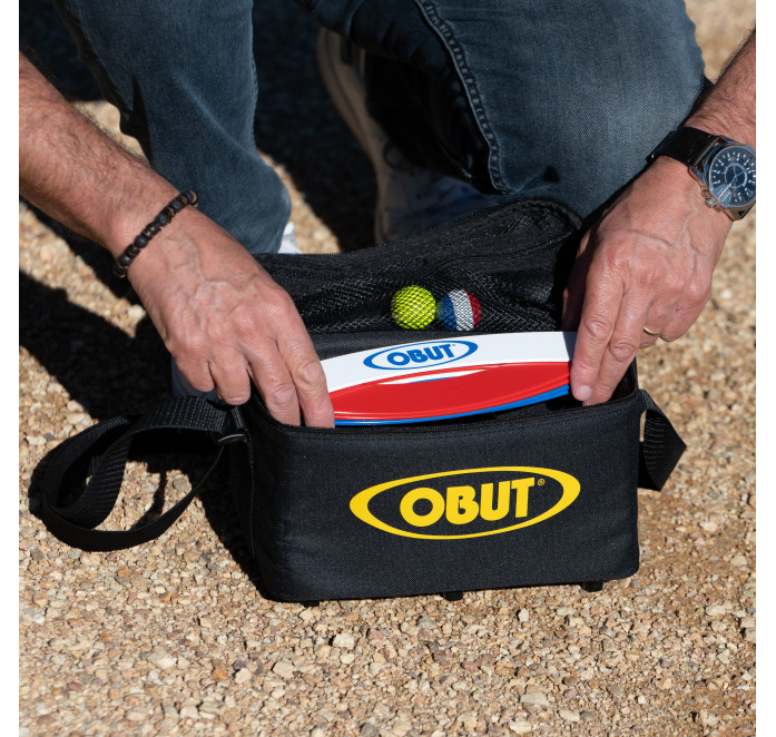 Petanque Obut Reportertas zwart/geel 3 ballen