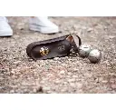 Petanque Kastanjebruine leren tas