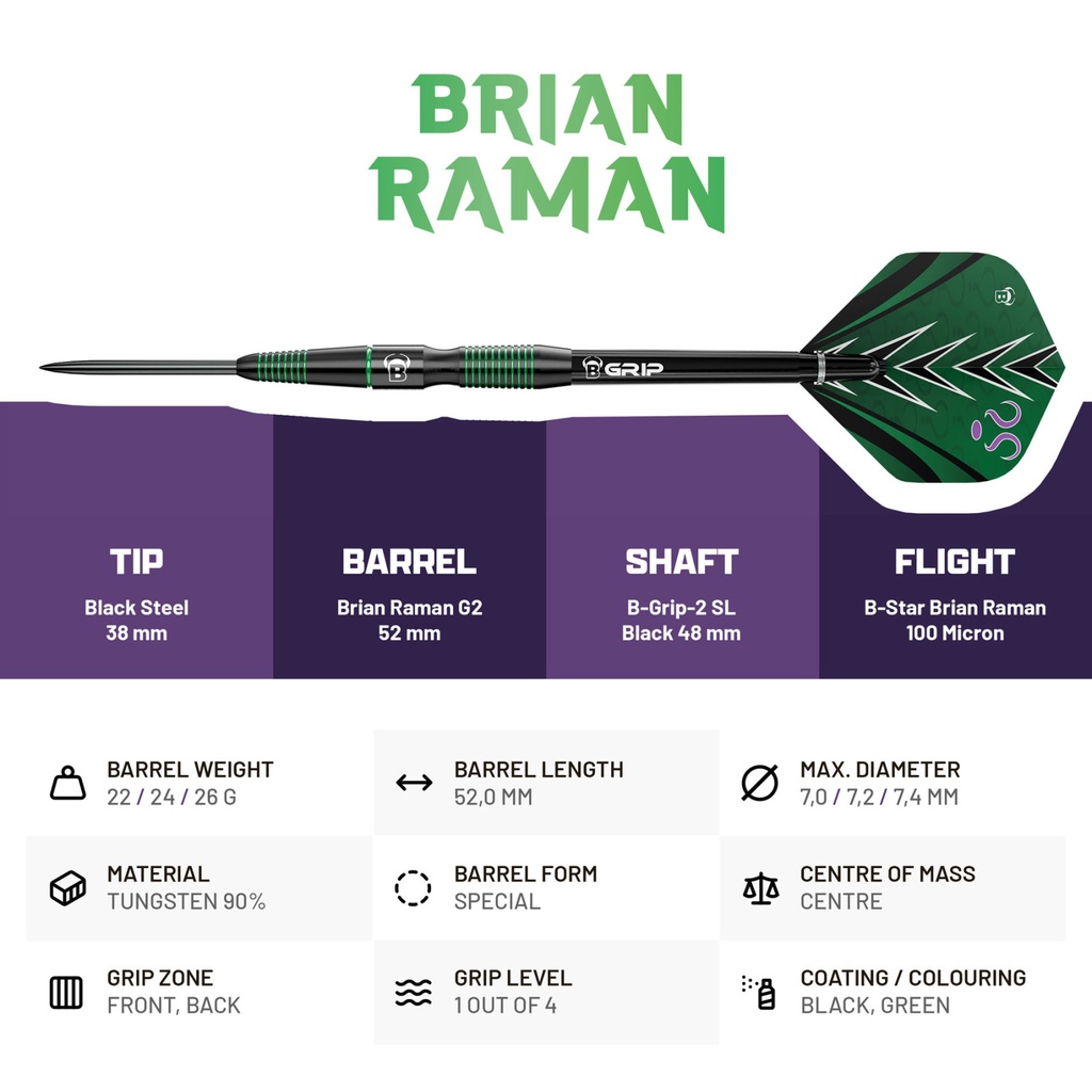 BULL'S Brian Raman G2 Steel Dart