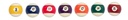 Bal Pool - losse nummers 9 t.e.m 15 (Aramith)