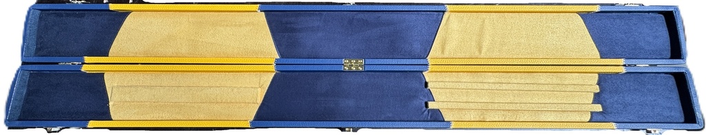 Koffer 3/4 Snooker Keu leer Blauw/wit (kopie)