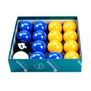 Jeu de Billes Pool 50,8mm bleu/jaune