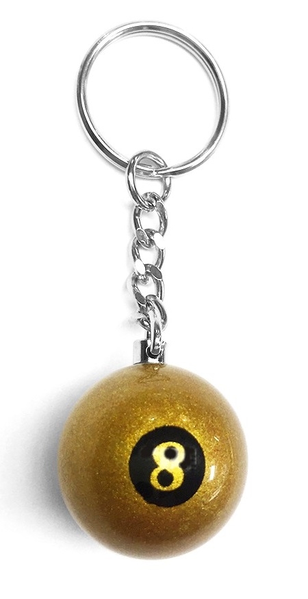 Sleutelhanger Aramith Poolbal Gouden 8-ball