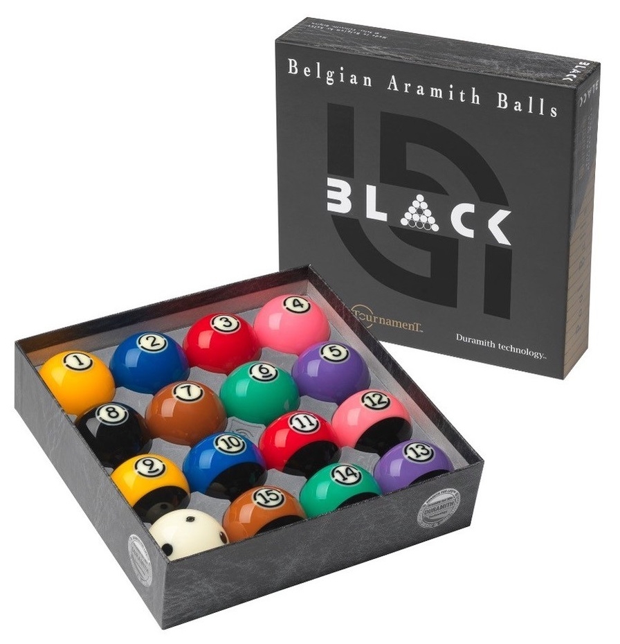 Ball Set Pool 57,2mm Aramith Tournament Black Duramith