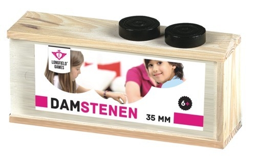 Checkers Pieces Wood 35mm