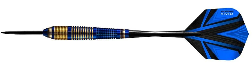 Fléchettes Harrows Vivid Brass Bleu