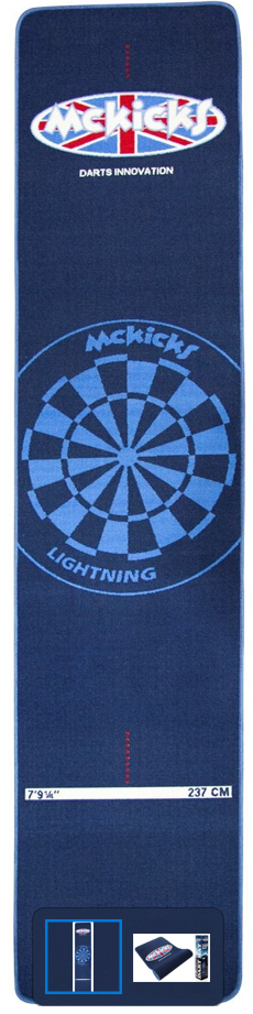 Darts Mat McKicks Blue 300x65cm