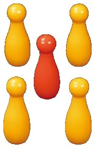 5 Birilli Set Kegeltjes geel-oranje