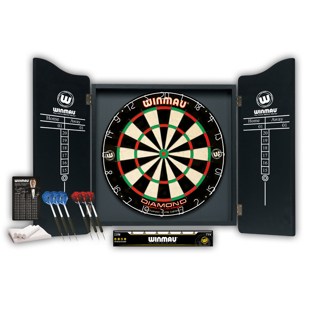 Dart Cabinet + Board Winmau Diamond Plus