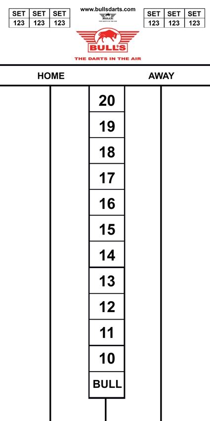 Dart Scoreboard Bull's 60x30cm