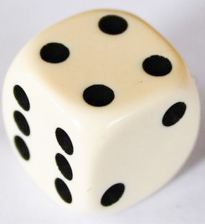 Dice 18mm Ivory colored