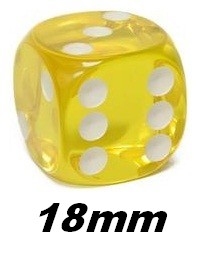 Dice 18mm Transparent - different colours
