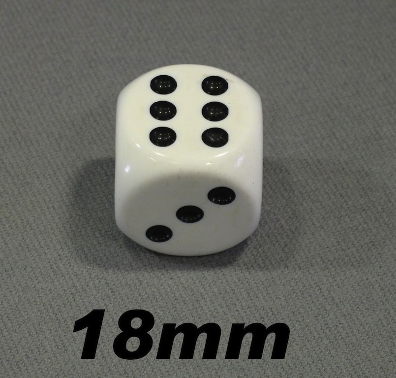 Dobbelsteen 18mm wit