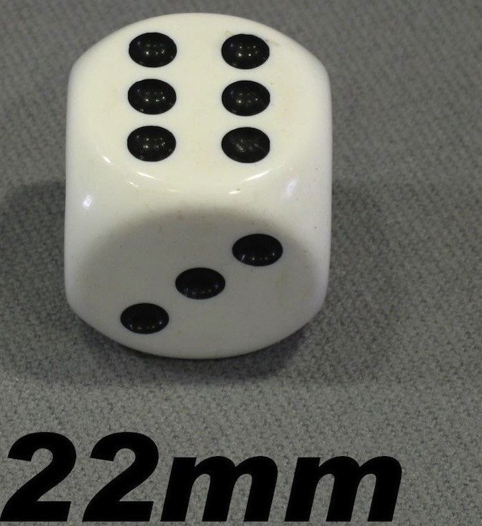 Dobbelsteen 22mm wit