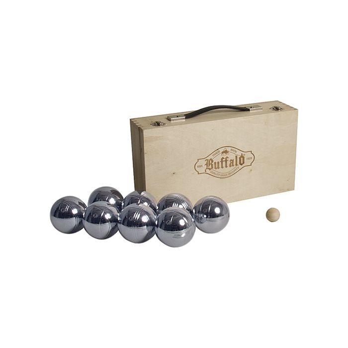 Petanque Ballen Set metaal (8st.) in houten doos