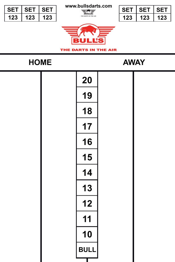 Dart Scoreboard Bull's 45x30cm