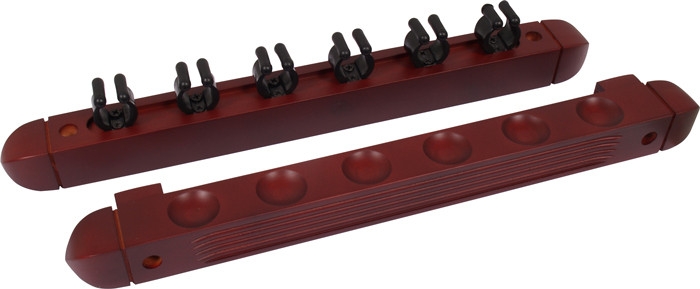 Cue Rack 2pcs - 6 cues Mahogany