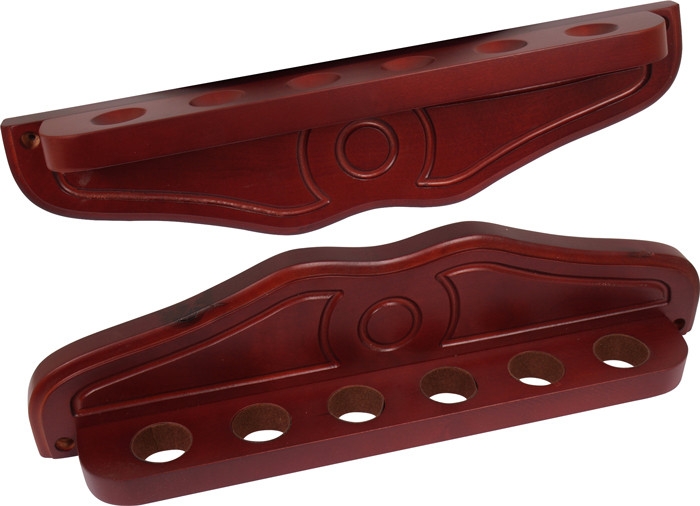 Cue Rack 2pcs- deLuxe - 6 cues Mahogany
