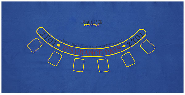 Tapis de Black Jack 180x90cm Bleu