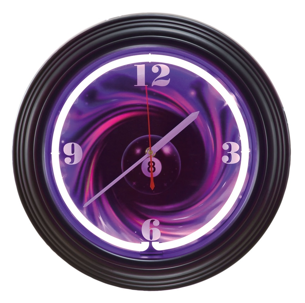 Wall Clock Neon 8-ball