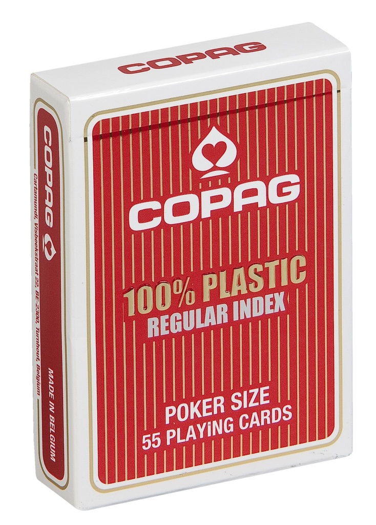 Pokerkaarten Copag 100% plastic Regular Rood