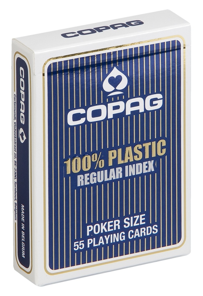 Pokerkaarten Copag 100% plastic Regular Blauw