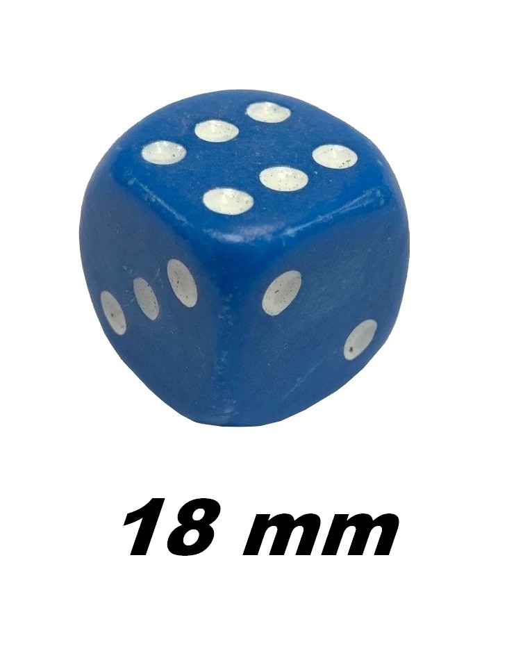 Dobbelsteen 18mm blauw