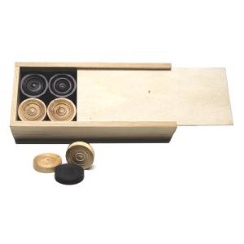 Checkers pieces in boxwood 35 mm