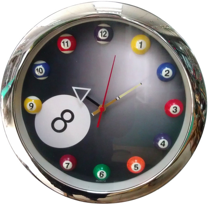 Wandklok Poolballen