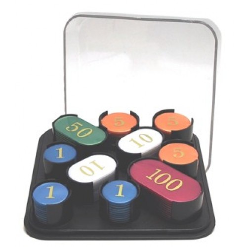 Chips with values, 100 pieces