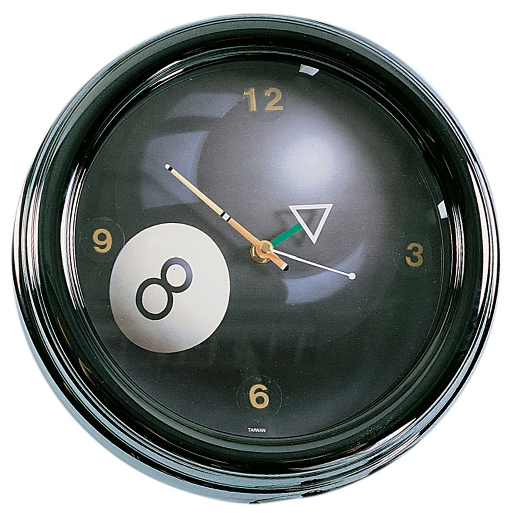 Wall Clock Neon Eight Ball