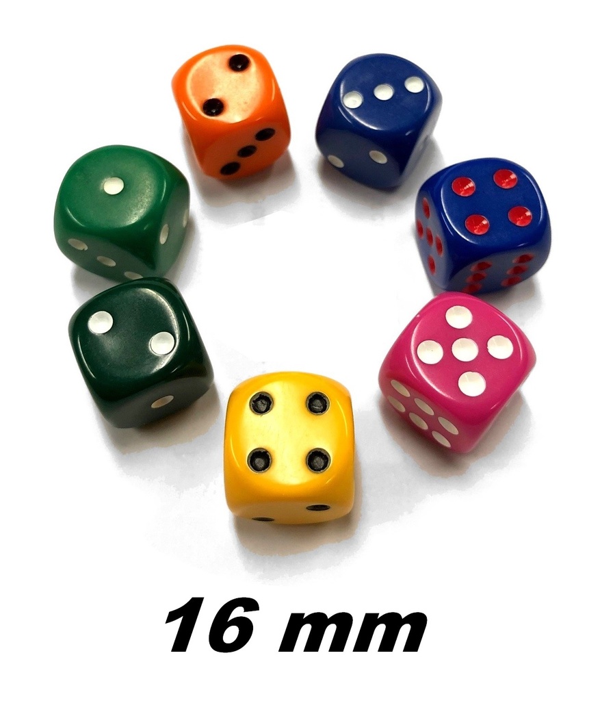 Dice 16mm Coloured