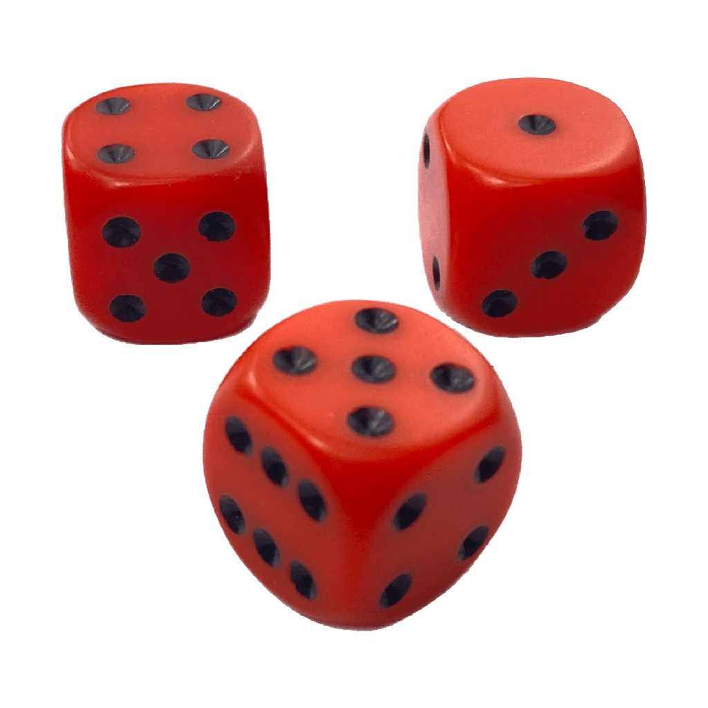 Dice 20mm Orange-black