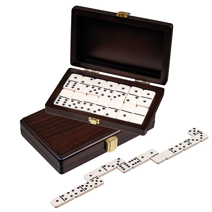 Domino Double 6 houten kist