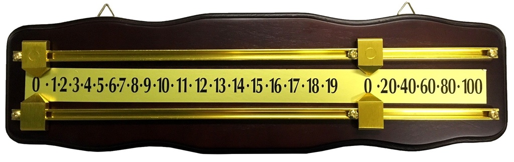 Puntenbord Railscore 2 spelers Mahonie/Goud