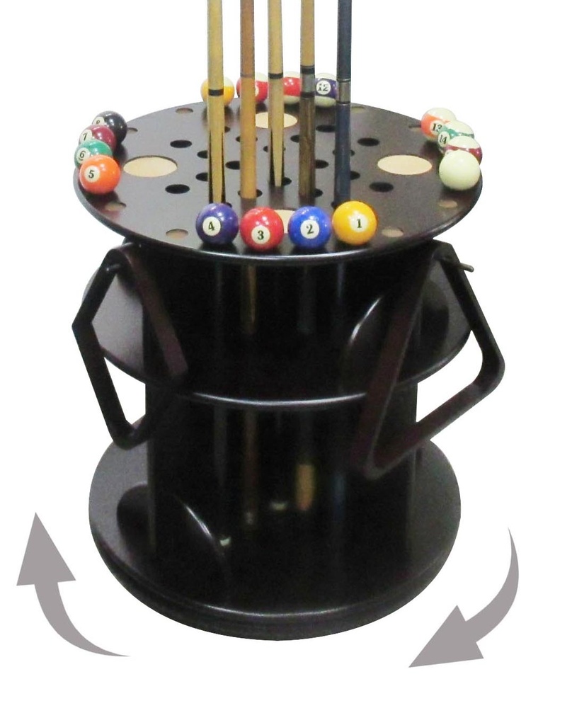 Turning cue rack for 20 cues