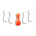 5 Birilli Jeu de Quilles blanc-rouge