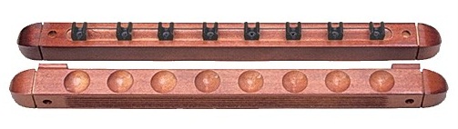 [1124] Cue Rack 2pcs wall - 8 cues Mahogany