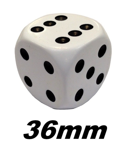 [p0947] Dobbelsteen 36mm wit