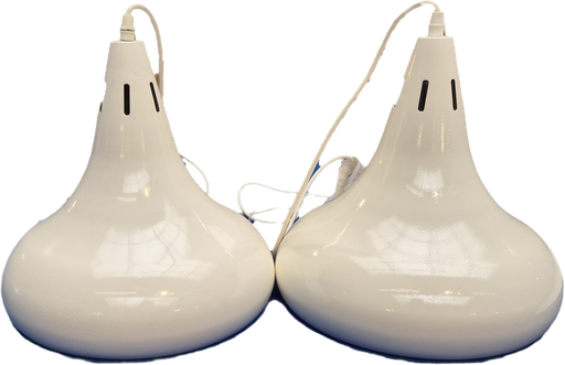 [4825] Abat-jour métal blanche Cloche