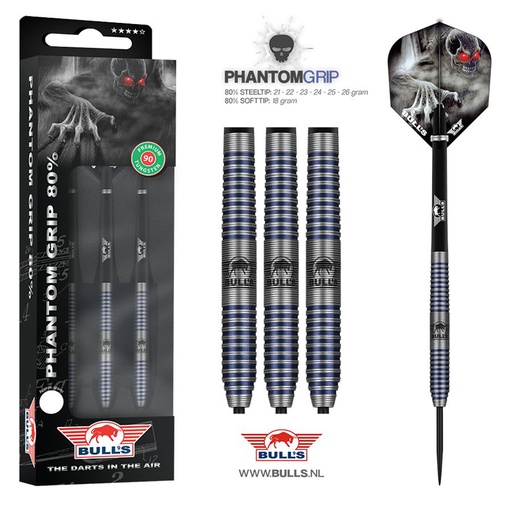 [p5439] Darts Bull's Phantom Grip 80%