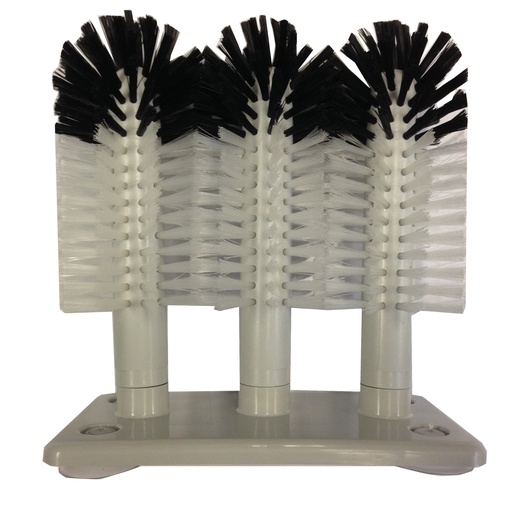 [p0629 grijs] Rince-verre 3 brosses gris