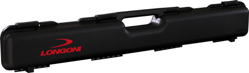 [3938 Keukoffer 3-vak PVC stijf Longoni Zwart met Logo] Hard Cue Case 3-section PVC rigid Longoni Black with Logo